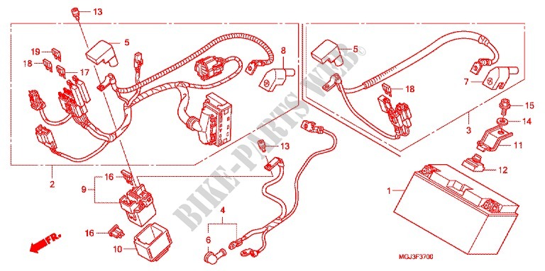 WIRE HARNESS/BATTERY for Honda CBF 1000 F ABS 2010