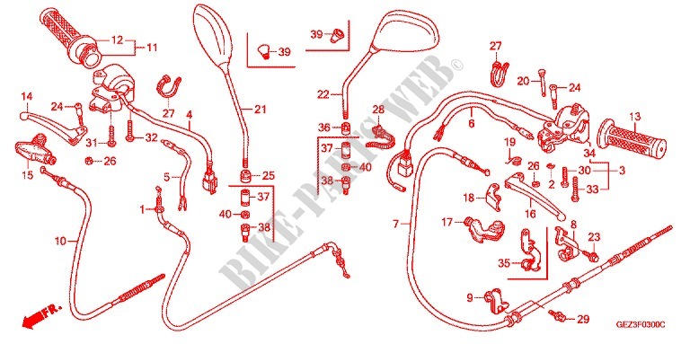 LEVER   SWITCH   CABLE (1) for Honda ZOOMER 50 2005
