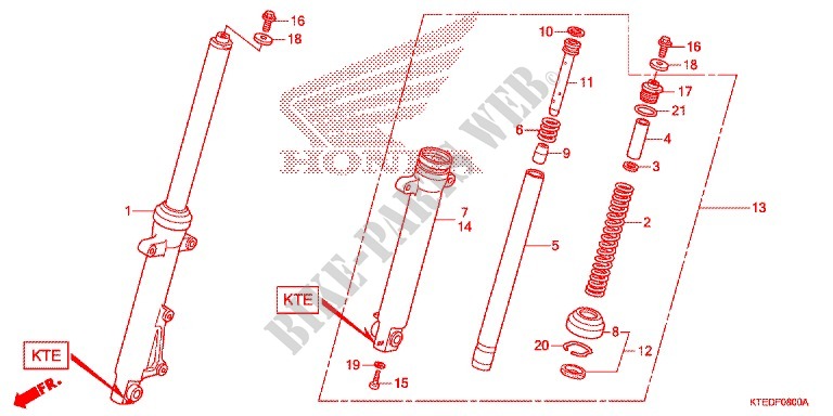 FRONT FORK (SHOWA) for Honda CBF 125 2012