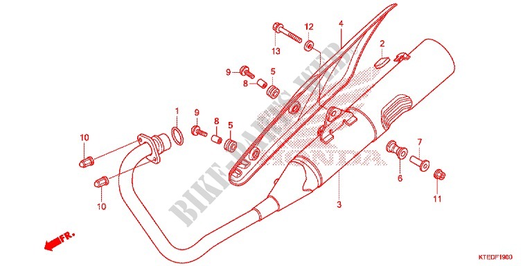 EXHAUST MUFFLER (2) for Honda CBF 125 2012