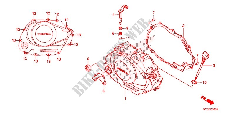RIGHT CRANKCASE COVER for Honda CBF 125 2012