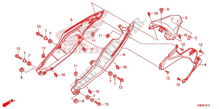 SEAT   REAR COWL for Honda CBF 160 UNICORN 2016