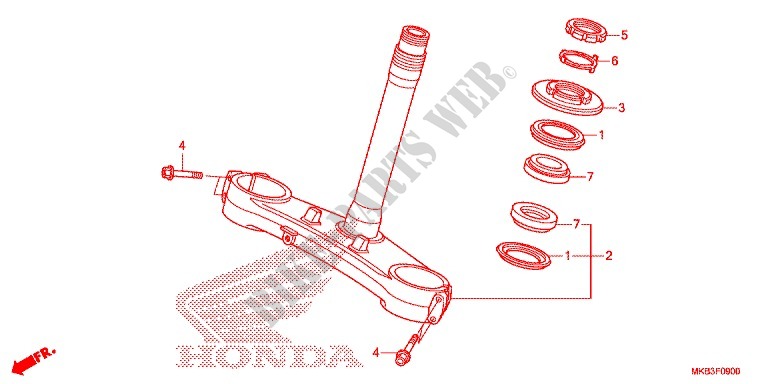 STEERING STEM for Honda CBR 1000 WHITE 2016