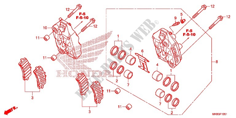 FRONT BRAKE CALIPER (CBR1000S/SA) for Honda CBR 1000 SP ABS REPSOL 2016