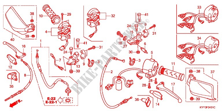 LEVER   SWITCH   CABLE (2) for Honda ACE 125 MOULDED WHEELS 4DK 2015