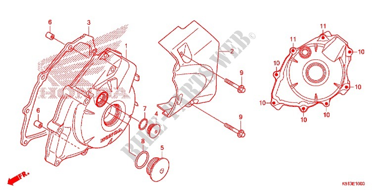LEFT CRANKCASE COVER   ALTERNATOR (2) for Honda CGX 125 2014