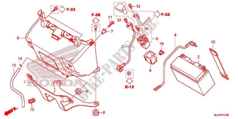 WIRE HARNESS/BATTERY for Honda NC 750 POLICE 2016