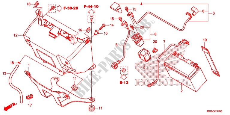 WIRE HARNESS/BATTERY for Honda NC 750 S DCT 2016