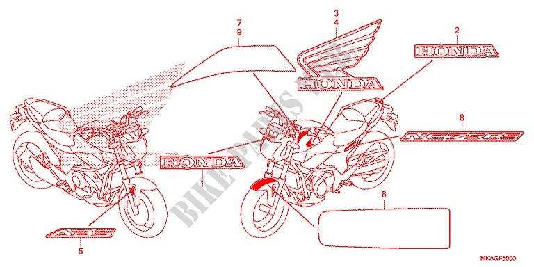 STICKERS (1) for Honda NC 750 S 2016