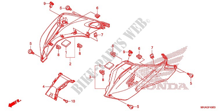 TOP COVER   POSITION LAMP for Honda NC 750 S 2016