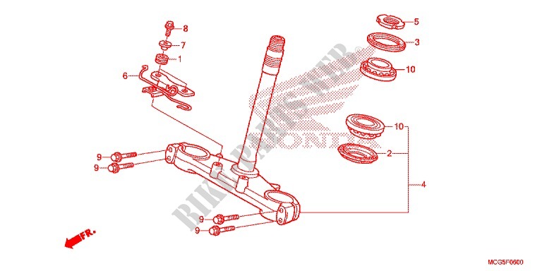 STEERING STEM for Honda NX4 FALCON 400 Fi 2014