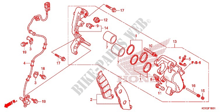 FRONT BRAKE CALIPER for Honda SH 125 ABS DS 2016