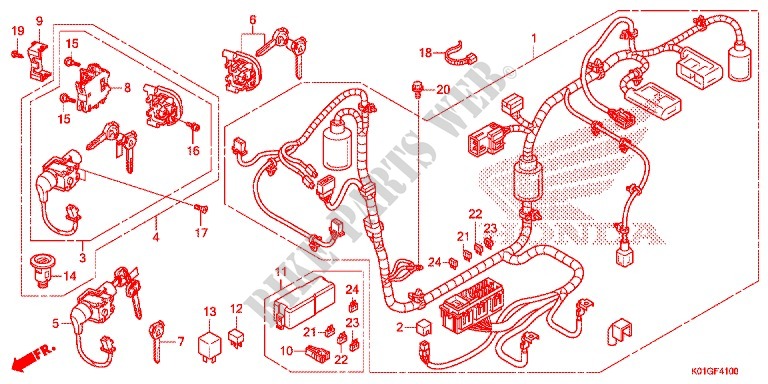 WIRE HARNESS/BATTERY for Honda SH 125 DS SPECIAL 2E 2016