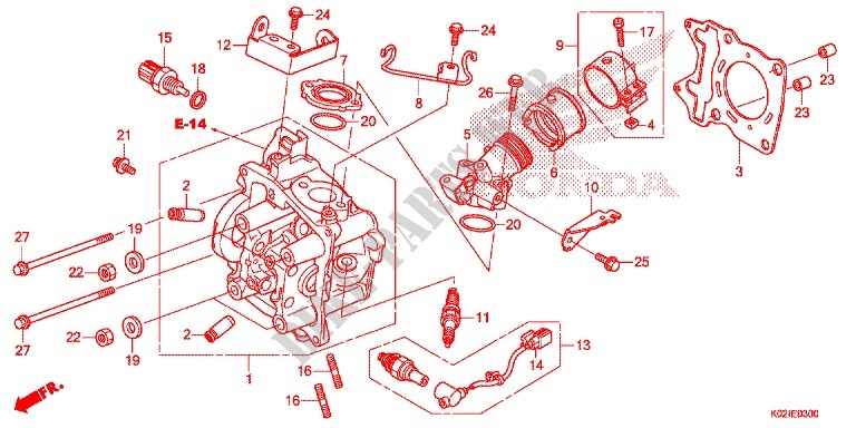 CYLINDER   HEAD for Honda SH 150 ABS D SPECIAL 2E 2016