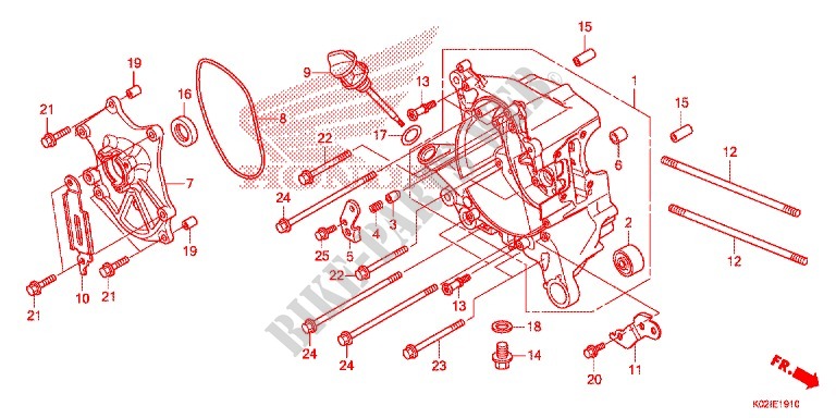 RIGHT CRANKCASE for Honda SH 150 ABS D 2016