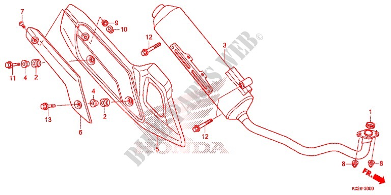 EXHAUST MUFFLER (2) for Honda SH 150 ABS SPECIAL 2E 2016