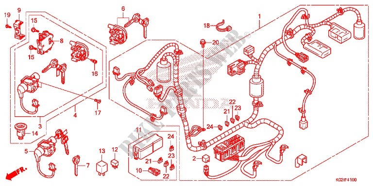 WIRE HARNESS/BATTERY for Honda SH 150 ABS SPECIAL 2E 2016
