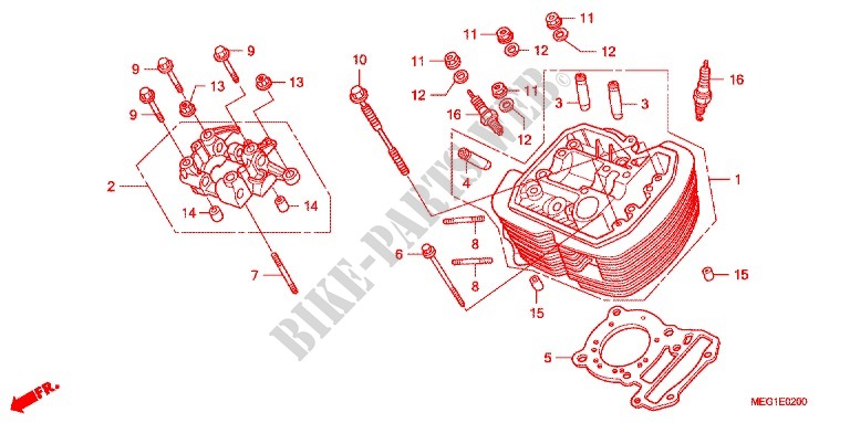 FRONT CYLINDER HEAD for Honda SHADOW VT 750 2007