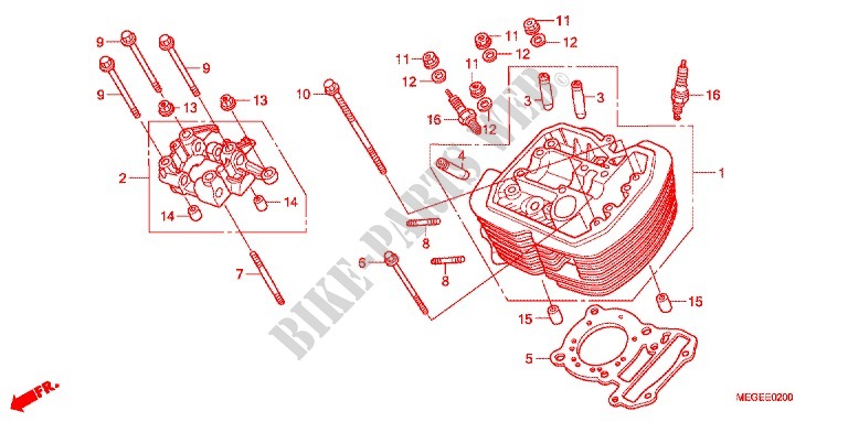 FRONT CYLINDER HEAD for Honda SHADOW VT 750 2010