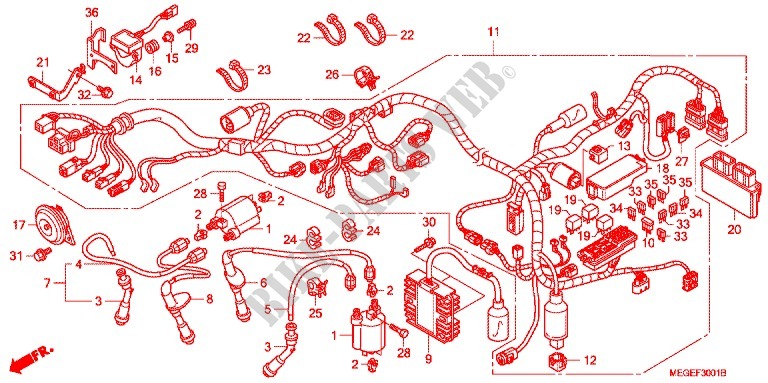 WIRE HARNESS for Honda SHADOW VT 750 2010