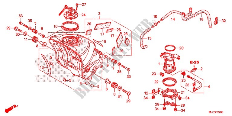 FUEL PUMP for Honda CBR 600 RR ABS 2016
