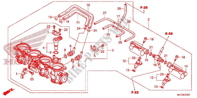 THROTTLE BODY for Honda CBR 600 RR TRICOLOR 2016