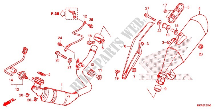 EXHAUST MUFFLER (2) for Honda NC 750 X ABS DCT SPECIAL 2016