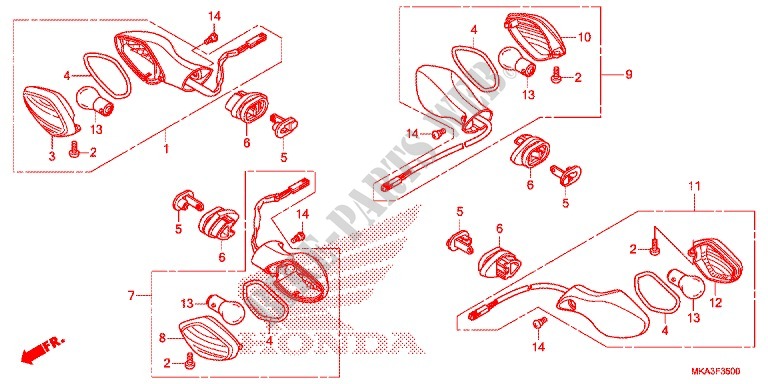 INDICATOR (2) for Honda NC 750 X ABS DCT SPECIAL 2016
