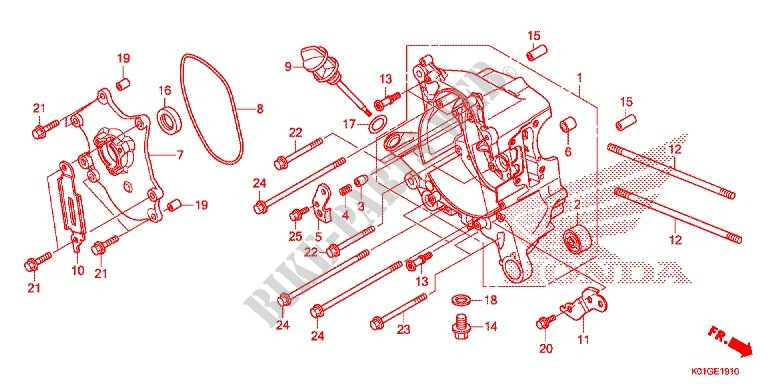RIGHT CRANKCASE for Honda SH 125 ABS 2016