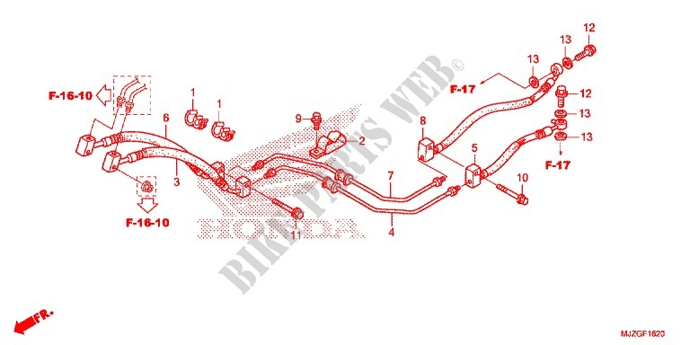 REAR BRAKE HOSE  for Honda ST 1300 ABS POLICE 2016