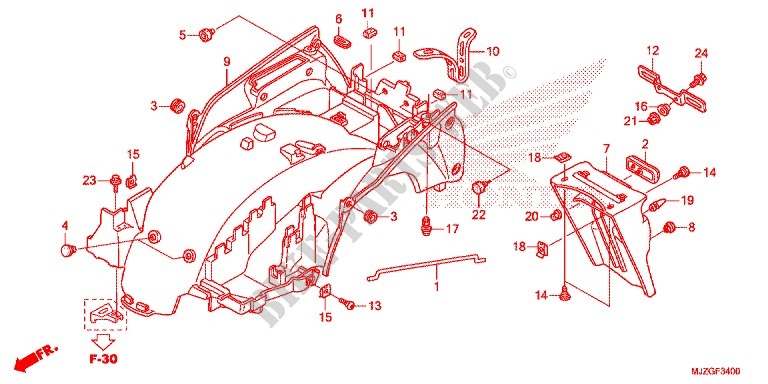 REAR FENDER for Honda ST 1300 ABS POLICE 2016