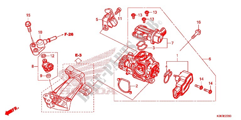 THROTTLE BODY   INJECTOR for Honda PCX 150 2016
