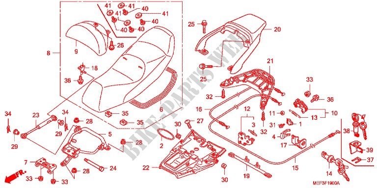 SINGLE SEAT (2) for Honda SILVER WING 400 ABS 2011