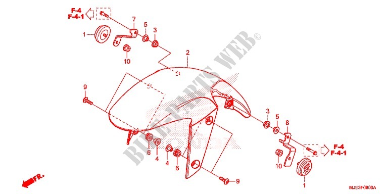 FRONT FENDER for Honda CBR 650 F ABS 2015
