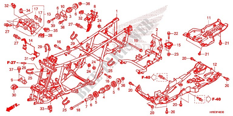 FRAME for Honda FOURTRAX 500 FOREMAN RUBICON DCT EPS 2016