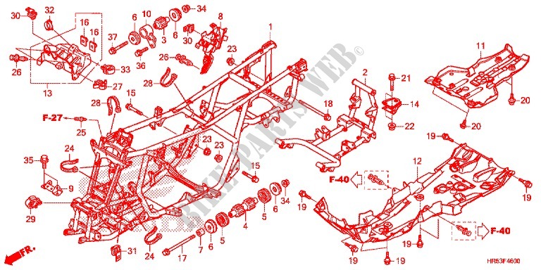 FRAME for Honda FOURTRAX 500 FOREMAN RUBICON RED 2016
