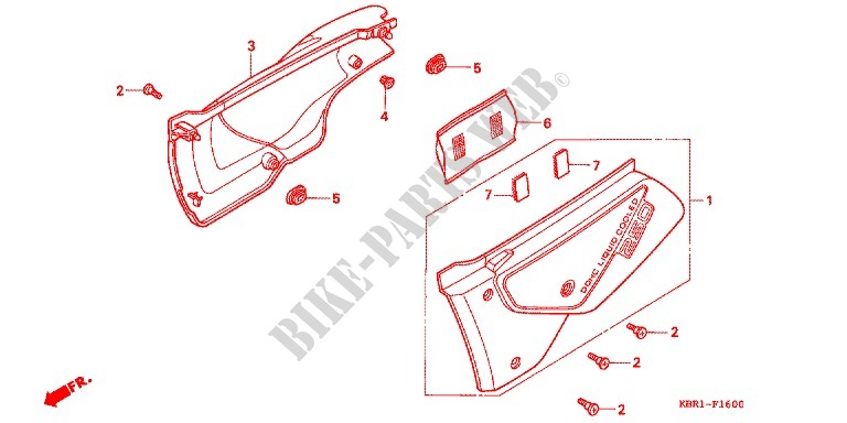 SIDE COVERS for Honda XL 250 DEGREE 1993