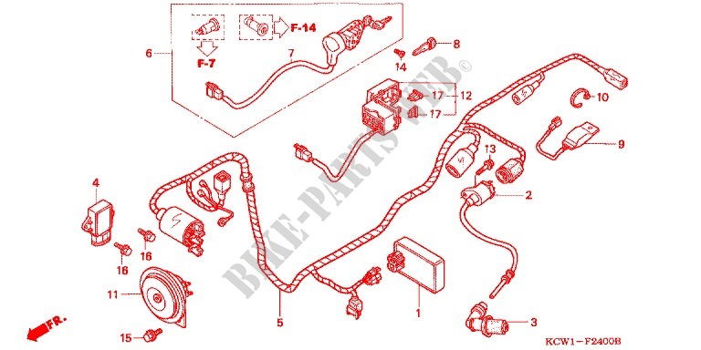 WIRE HARNESS (CHA125S,W) for Honda SPACY 125 1998
