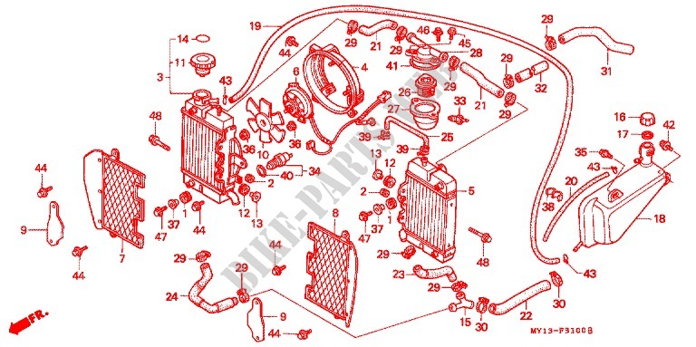 RADIATOR ASSEMBLY for Honda AFRICA TWIN 750 1994