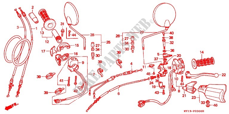 LEVER   SWITCH   CABLE (1) for Honda AFRICA TWIN 750 1996