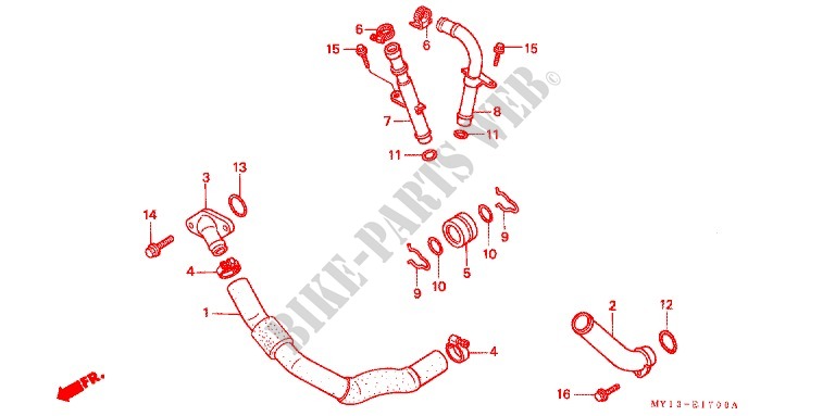 WATER HOSE for Honda AFRICA TWIN 750 1997