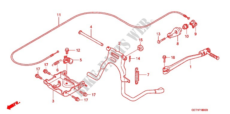 STAND   KICK STARTER ARM for Honda 50 CREA SCOOPY 2001