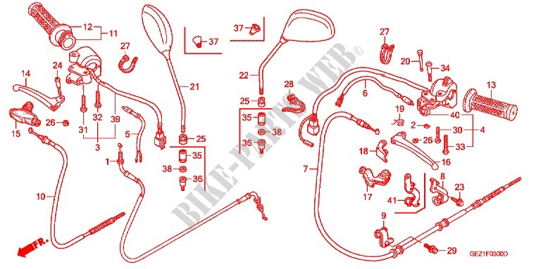 LEVER   SWITCH   CABLE (1) for Honda ZOOMER 50 2002