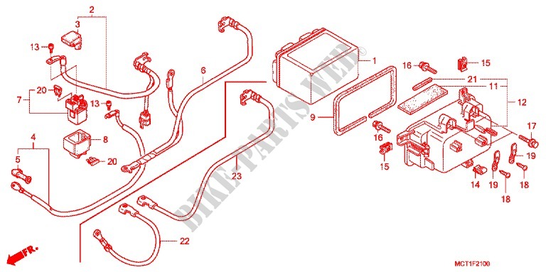 WIRE HARNESS/BATTERY for Honda SILVER WING 600 2003