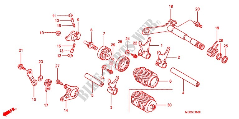 GEAR SHIFT DRUM for Honda CRF 450 R RED 2008