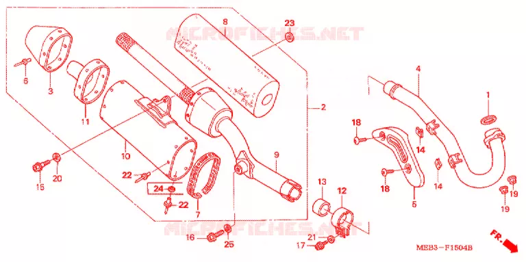 EXHAUST MUFFLER  Honda MOTO 450 CRF 2005  CRF450R5