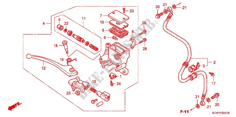 FRONT BRAKE MASTER CYLINDER (CHA1253,4,5,7) for Honda SPACY 125 2005