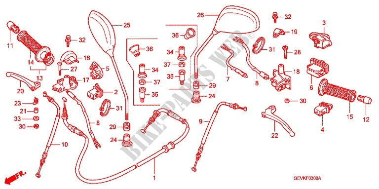 LEVER   SWITCH   CABLE (1) for Honda 50 SMART DIO Z4 2006