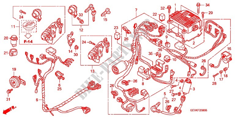 WIRE HARNESS/BATTERY for Honda 50 SMART DIO Z4 2006
