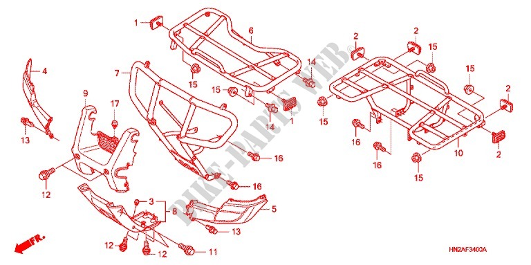 SEAT   CARRIER for Honda FOURTRAX 500 FOREMAN RUBICON Hydrostatic 2006